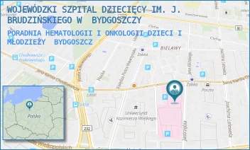 PORADNIA HEMATOLOGII I ONKOLOGII DZIECI I MŁODZIEŻY - WOJEWÓDZKI SZPITAL DZIECIĘCY IM. J. BRUDZIŃSKIEGO W  BYDGOSZCZY - CHODKIEWICZA 44,  BYDGOSZCZ