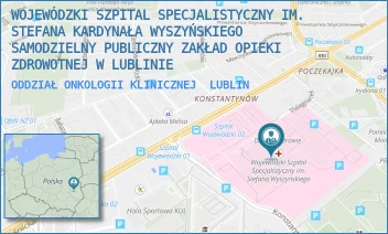 ODDZIAŁ ONKOLOGII KLINICZNEJ - WOJEWÓDZKI SZPITAL SPECJALISTYCZNY IM. STEFANA KARDYNAŁA WYSZYŃSKIEGO SAMODZIELNY PUBLICZNY ZAKŁAD OPIEKI ZDROWOTNEJ W LUBLINIE - AL. KRAŚNICKA 100,  LUBLIN