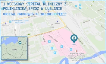 ODDZIAŁ ONKOLOGII KLINICZNEJ - 1 WOJSKOWY SZPITAL KLINICZNY  Z POLIKLINIKĄ SAMODZIELNY PUBLICZNY ZAKŁAD OPIEKI ZDROWOTNEJ W LUBLINIE - TADEUSZA KOŚCIUSZKI 30,  EŁK