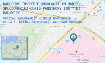 ODDZIAŁ ZACHOWAWCZY KLINIKI NOWOTWORÓW PŁUCA I  KLATKI PIERSIOWEJ - NARODOWY INSTYTUT ONKOLOGII IM.MARII SKŁODOWSKIEJ-CURIE-PAŃSTWOWY INSTYTUT BADAWCZY - ROENTGENA 5,  WARSZAWA URSYNÓW