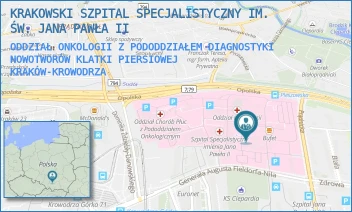 ODDZIAŁ ONKOLOGII Z PODODDZIAŁEM DIAGNOSTYKI NOWOTWORÓW KLATKI PIERSIOWEJ - KRAKOWSKI SZPITAL SPECJALISTYCZNY IM. ŚW. JANA PAWŁA II - UL. PRĄDNICKA 80, KRAKÓW-KROWODRZA