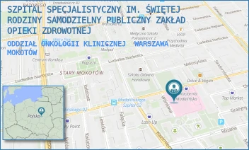 ODDZIAŁ ONKOLOGII KLINICZNEJ - SZPITAL SPECJALISTYCZNY IM. ŚWIĘTEJ RODZINY SAMODZIELNY PUBLICZNY ZAKŁAD OPIEKI ZDROWOTNEJ - ANTONIEGO JÓZEFA MADALIŃSKIEGO 25,  WARSZAWA MOKOTÓW