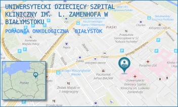 PORADNIA ONKOLOGICZNA - UNIWERSYTECKI DZIECIĘCY SZPITAL KLINICZNY IM.  L. ZAMENHOFA W BIAŁYMSTOKU - WASZYNGTONA 17,  BIAŁYSTOK
