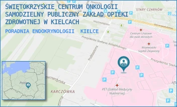 PORADNIA ENDOKRYNOLOGII - ŚWIĘTOKRZYSKIE CENTRUM ONKOLOGII SAMODZIELNY PUBLICZNY ZAKŁAD OPIEKI ZDROWOTNEJ W KIELCACH - ARTWIŃSKIEGO 3, KIELCE