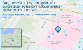 PORADNIA HEMATOLOGII I NOWOTWORÓW KRWI - ŚWIĘTOKRZYSKIE CENTRUM ONKOLOGII SAMODZIELNY PUBLICZNY ZAKŁAD OPIEKI ZDROWOTNEJ W KIELCACH - ARTWIŃSKIEGO 3, KIELCE