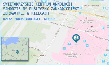 DZIAŁ ENDOKRYNOLOGII - ŚWIĘTOKRZYSKIE CENTRUM ONKOLOGII SAMODZIELNY PUBLICZNY ZAKŁAD OPIEKI ZDROWOTNEJ W KIELCACH - ARTWIŃSKIEGO 3, KIELCE