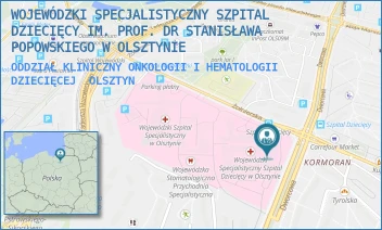 ODDZIAŁ KLINICZNY ONKOLOGII I HEMATOLOGII DZIECIĘCEJ - WOJEWÓDZKI SPECJALISTYCZNY SZPITAL DZIECIĘCY IM. PROF. DR STANISŁAWA POPOWSKIEGO W OLSZTYNIE - ŻOŁNIERSKA 18 A,  OLSZTYN