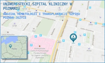 ODDZIAŁ HEMATOLOGII I TRANSPLANTACJI SZPIKU - UNIWERSYTECKI SZPITAL KLINICZNY W POZNANIU - AUGUSTYNA SZAMARZEWSKIEGO 84, POZNAŃ-JEŻYCE